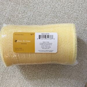 place & time Yellow Decorative Mesh Roll - Home Party Supplies